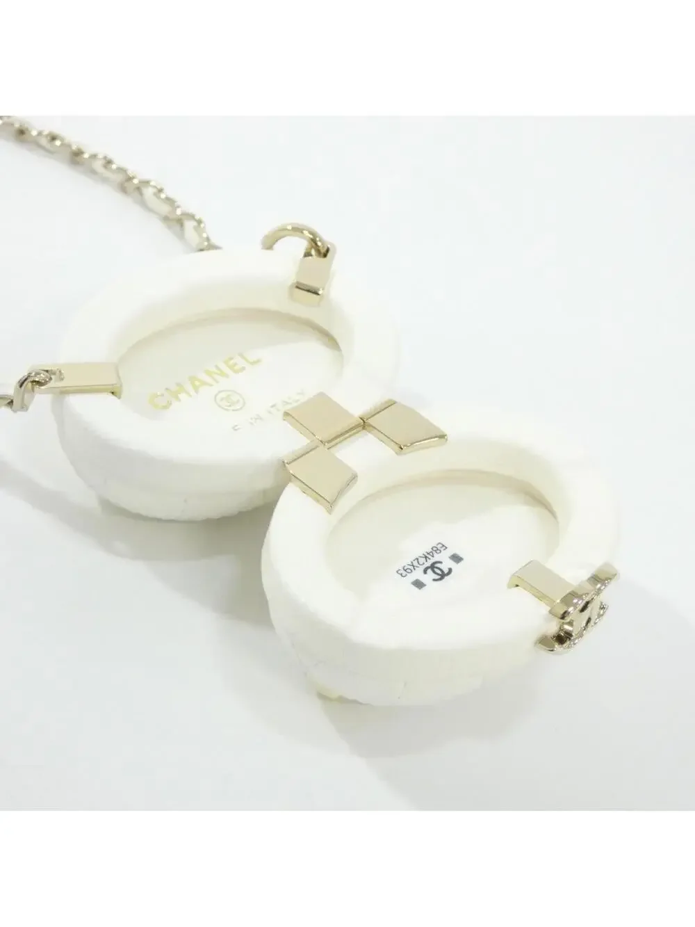 Chanel Handbag Charm Leather White #246653C21B